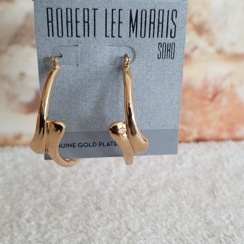 New Robert Lee Morris Sculptural Hoop Earrings
